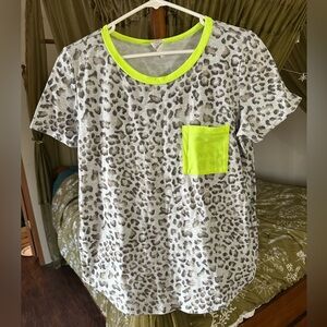 7th Ray Neon Yellow Accented Leopard Tee